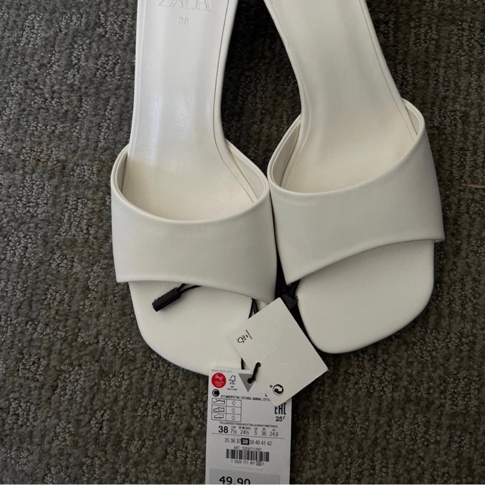 Zara white sandals, work once
